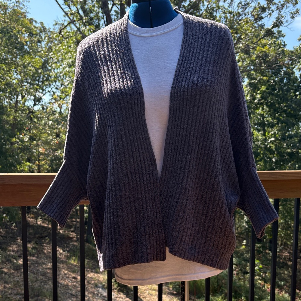 Barefoot Dreams Blue Ribbed Cardigan